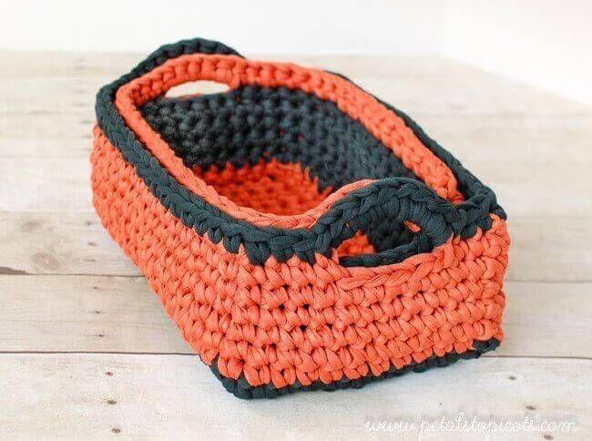 Rectangular Crochet Basket
