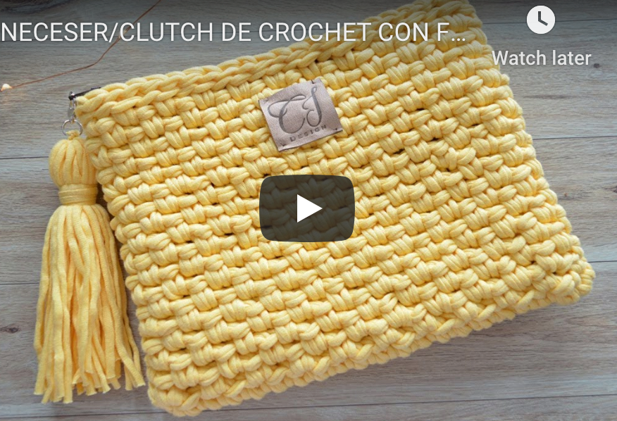CROCHET CLUTCH WITH LINING