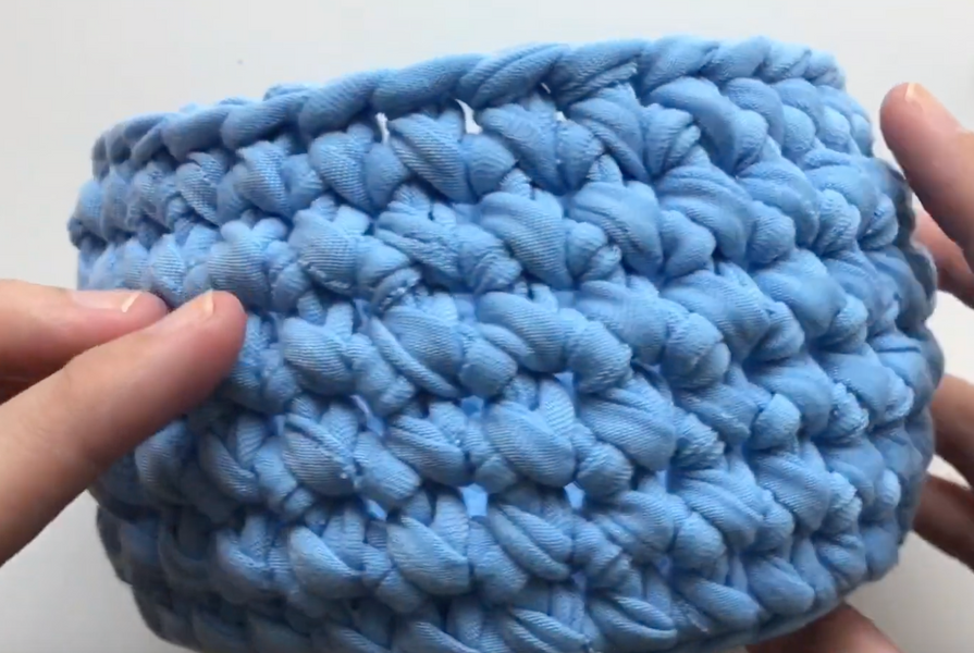T-Shirt Yarn Crochet Basket Knit Stitch