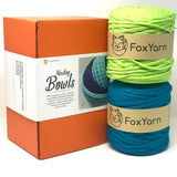 T-Shirt Yarn Nesting Bowls Yarn Kit - Lime/Aqua